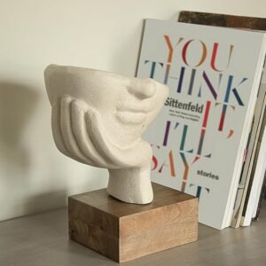 Face Ecomix Sculpture 32 cm Tall, Home Décor Showpiece Figurine for Living Room & Office, Modern Asthetic Tabletop Decorative Accent, Unique Gift Item for Shelf Decoration
